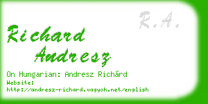 richard andresz business card